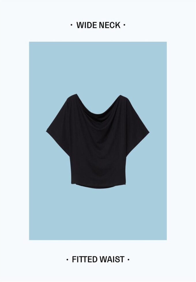 Einfaches T-Shirt mit Fledermausärmeln Einfaches T-Shirt mit Fledermausärmeln