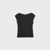 Einfaches T-Shirt mit U-Boot-Ausschnitt Einfaches T-Shirt mit U-Boot-Ausschnitt