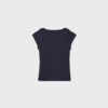 Einfaches T-Shirt mit U-Boot-Ausschnitt Einfaches T-Shirt mit U-Boot-Ausschnitt
