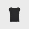 Einfaches T-Shirt mit U-Boot-Ausschnitt Einfaches T-Shirt mit U-Boot-Ausschnitt