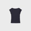 Einfaches T-Shirt mit U-Boot-Ausschnitt Einfaches T-Shirt mit U-Boot-Ausschnitt