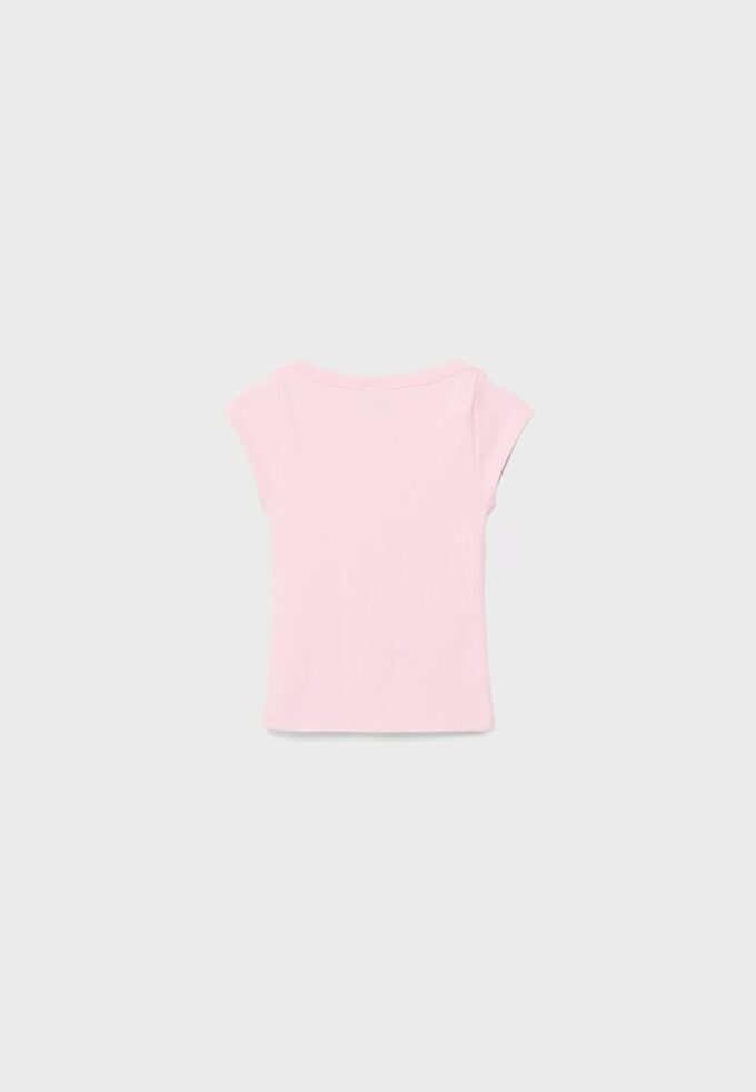 Einfaches T-Shirt mit U-Boot-Ausschnitt Einfaches T-Shirt mit U-Boot-Ausschnitt