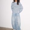 Feinstrick-Pullover mit Streifen