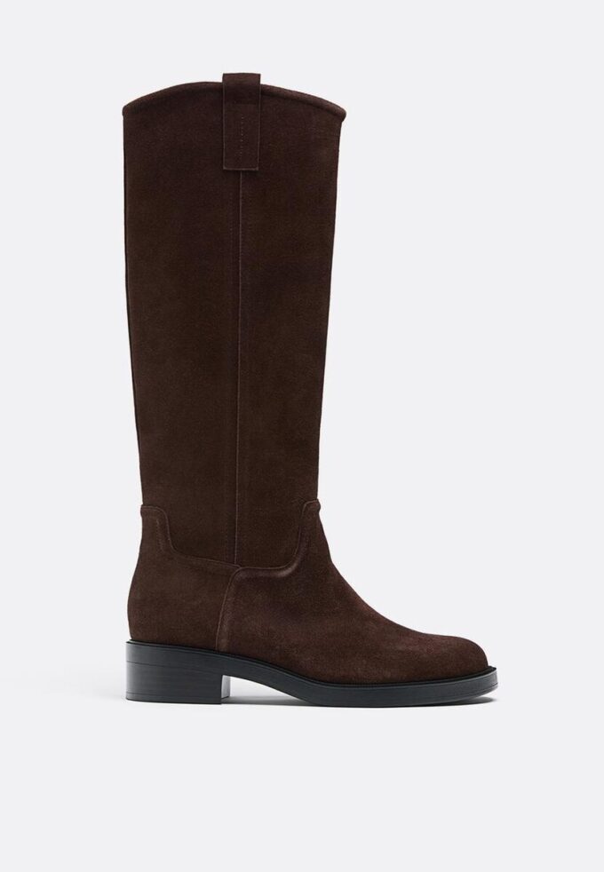 Flache Reitstiefel aus Leder Flache Reitstiefel aus Leder