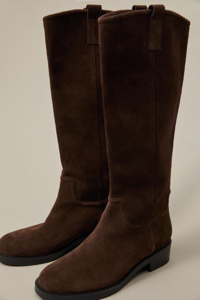 Flache Reitstiefel aus Leder Flache Reitstiefel aus Leder
