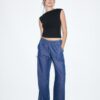 Fließende Denim-Hose mit Kordelzug Fließende Denim-Hose mit Kordelzug