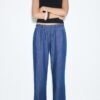 Fließende Denim-Hose mit Kordelzug Fließende Denim-Hose mit Kordelzug
