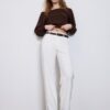 Fließende, elegante Hose mit geradem Bein und Gürtel