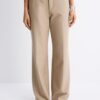 Fließende, elegante Hose mit geradem Bein und Gürtel