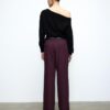 Fließende, elegante Hose mit geradem Bein und Gürtel