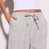 Fließende, gestreifte Leinen-Mischung-Hose Fließende, gestreifte Leinen-Mischung-Hose
