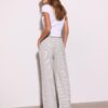 Fließende, gestreifte Leinen-Mischung-Hose Fließende, gestreifte Leinen-Mischung-Hose