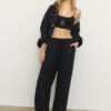 Fließende Hose in Leinenoptik