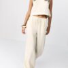 Fließende Hose mit Metallic-Fäden in Leinenoptik Fließende Hose mit Metallic-Fäden in Leinenoptik