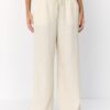 Fließende Hose mit Metallic-Fäden in Leinenoptik Fließende Hose mit Metallic-Fäden in Leinenoptik