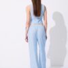 Fließende Hose mit Metallic-Fäden in Leinenoptik Fließende Hose mit Metallic-Fäden in Leinenoptik