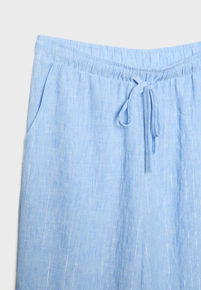 Fließende Hose mit Metallic-Fäden in Leinenoptik Fließende Hose mit Metallic-Fäden in Leinenoptik