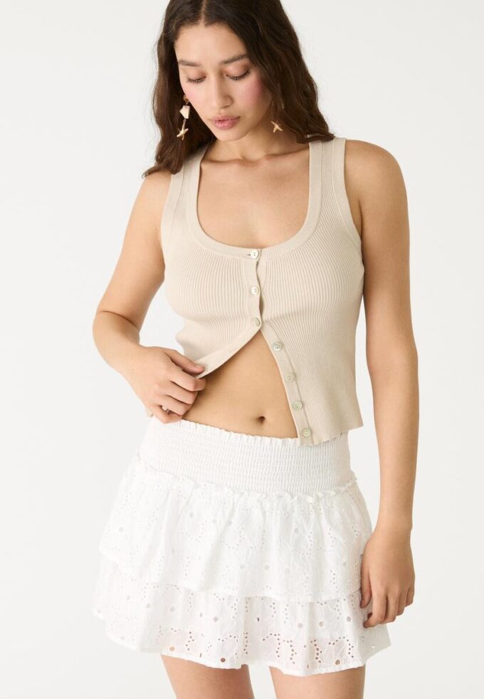 Fließende Skort mit Stickerei Fließende Skort mit Stickerei