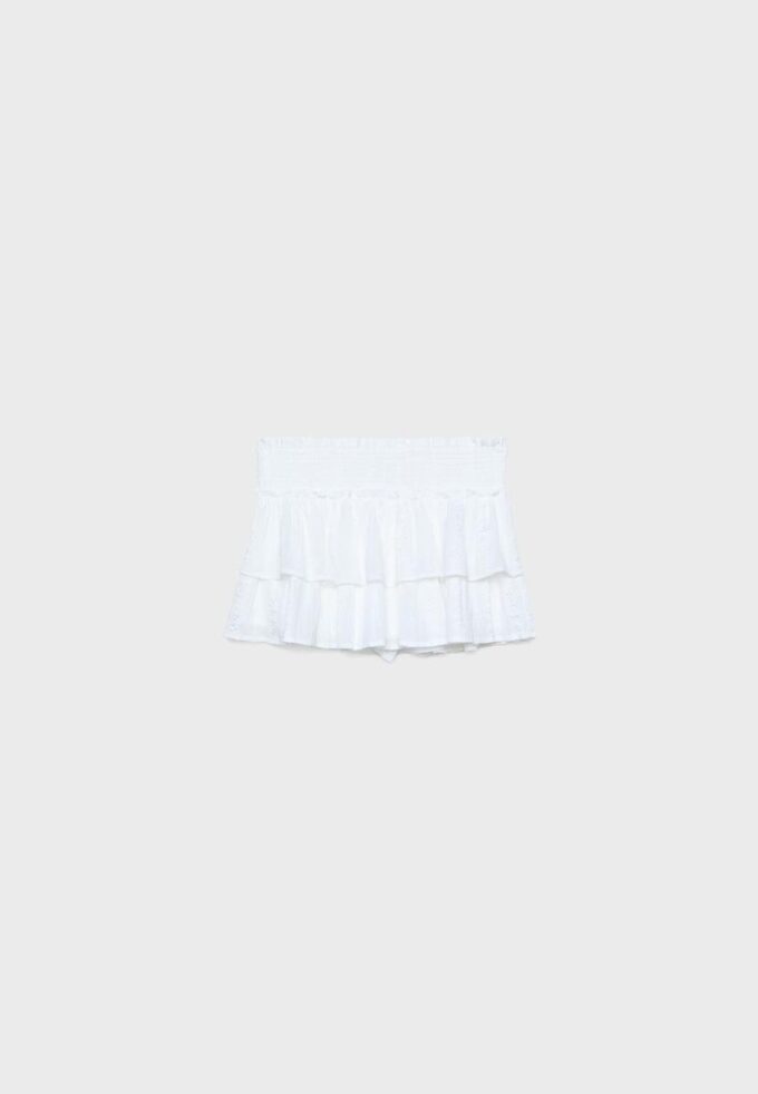 Fließender Skort mit Rüschen Fließender Skort mit Rüschen