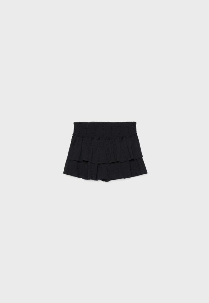 Fließender Skort mit Rüschen Fließender Skort mit Rüschen