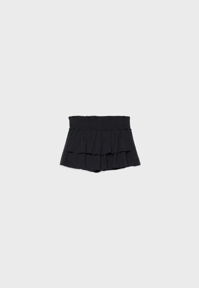 Fließender Skort mit Rüschen Fließender Skort mit Rüschen