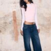 Gerade Jeans mit Nietenbund
