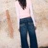 Gerade Jeans mit Nietenbund