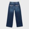 Gerade Jeans mit Nietenbund