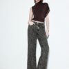 Gerade Jeans mit Wide Leg und Leopardenmuster Gerade Jeans mit Wide Leg und Leopardenmuster