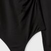 Geraffter Body aus Polyamid mit V-Ausschnitt Geraffter Body aus Polyamid mit V-Ausschnitt
