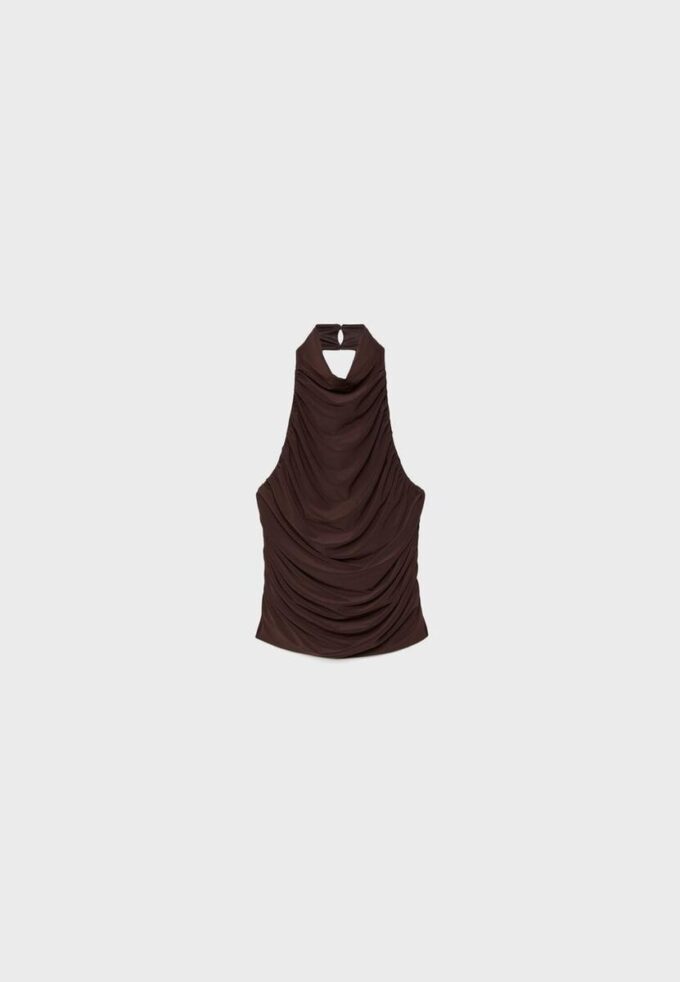 Gerafftes Neckholder-Oberteil
