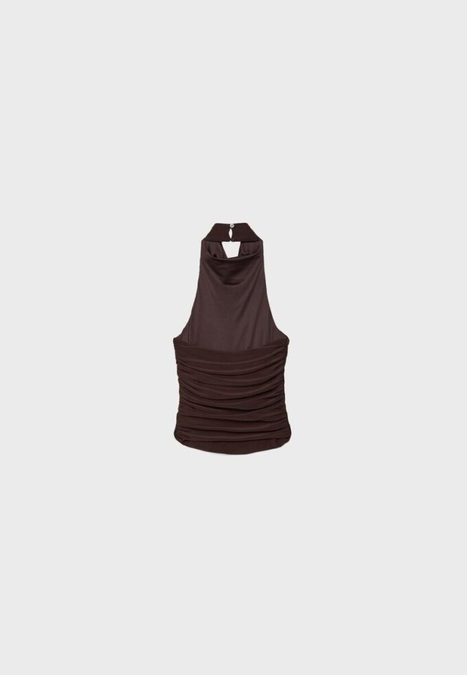 Gerafftes Neckholder-Oberteil