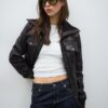 Gerippte Lederjacke Gerippte Lederjacke