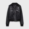Gerippte Lederjacke Gerippte Lederjacke