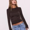 Geripptes Langarm-T-Shirt
