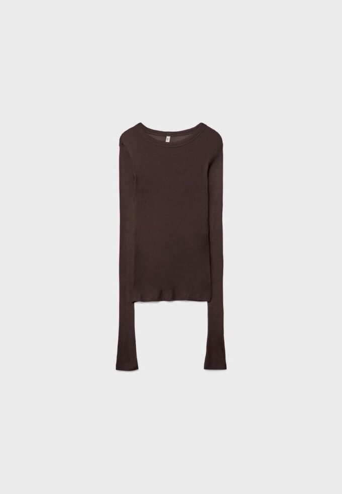 Geripptes Langarm-T-Shirt