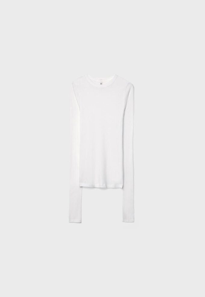 Geripptes Langarm-T-Shirt