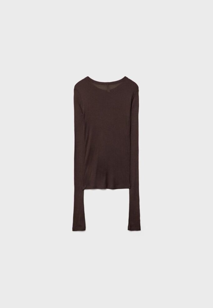 Geripptes Langarm-T-Shirt
