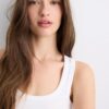Geripptes T-Shirt mit Racerback