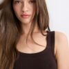 Geripptes T-Shirt mit Racerback