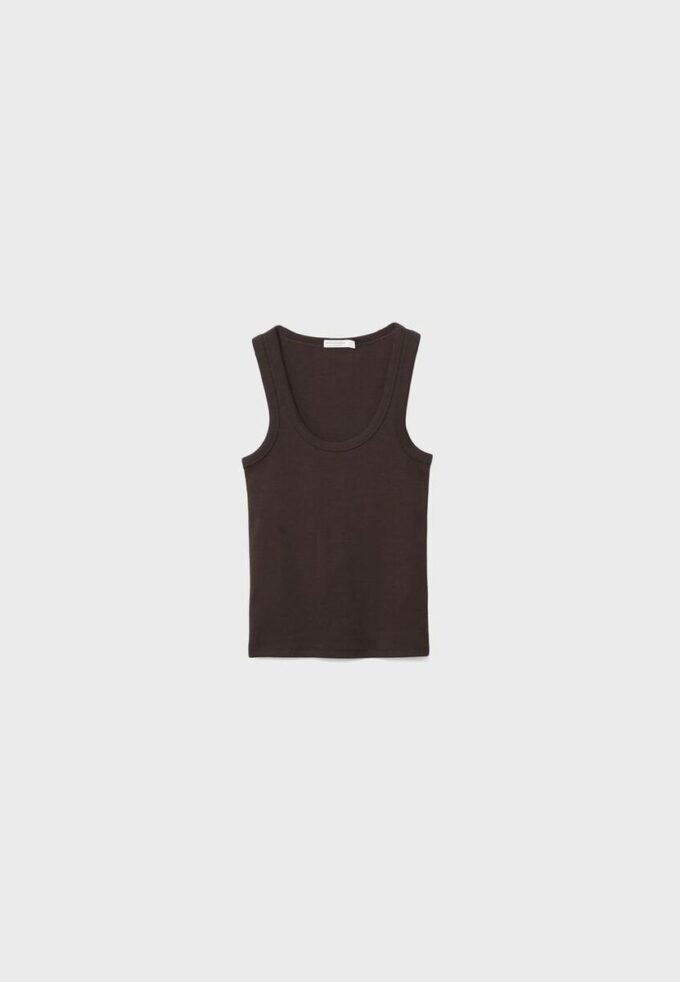 Geripptes T-Shirt mit Racerback
