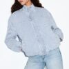 Gestreifte Jeansjacke