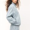 Gestreifte Jeansjacke