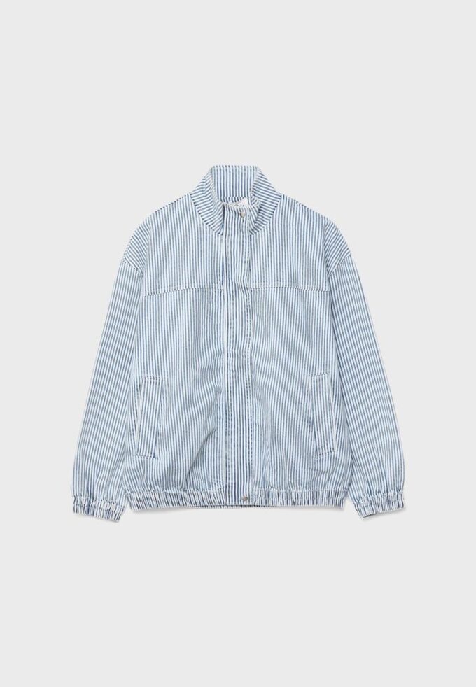 Gestreifte Jeansjacke