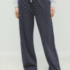 Gestreifte Jogginghose mit Wide Leg-Bein