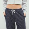 Gestreifte Jogginghose mit Wide Leg-Bein