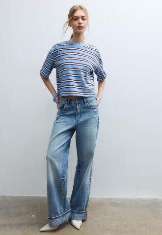 Gestreiftes Kurzarm-T-Shirt