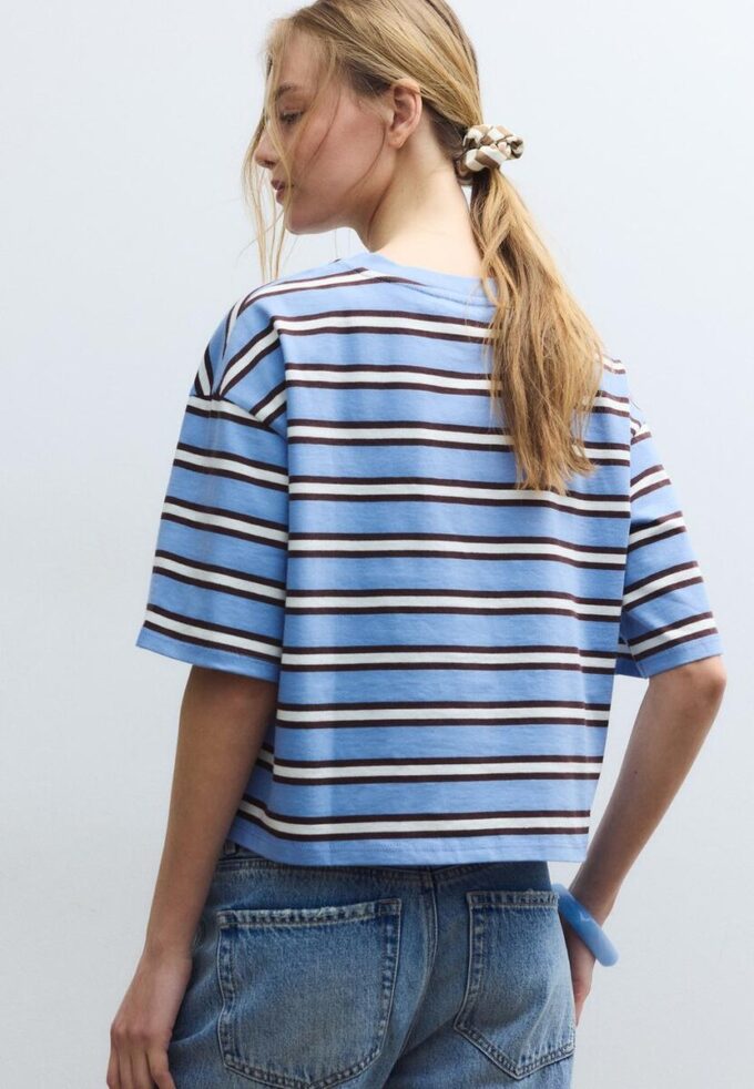 Gestreiftes Kurzarm-T-Shirt