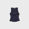Gestreiftes, ärmelloses Peplum-Oberteil Gestreiftes, ärmelloses Peplum-Oberteil