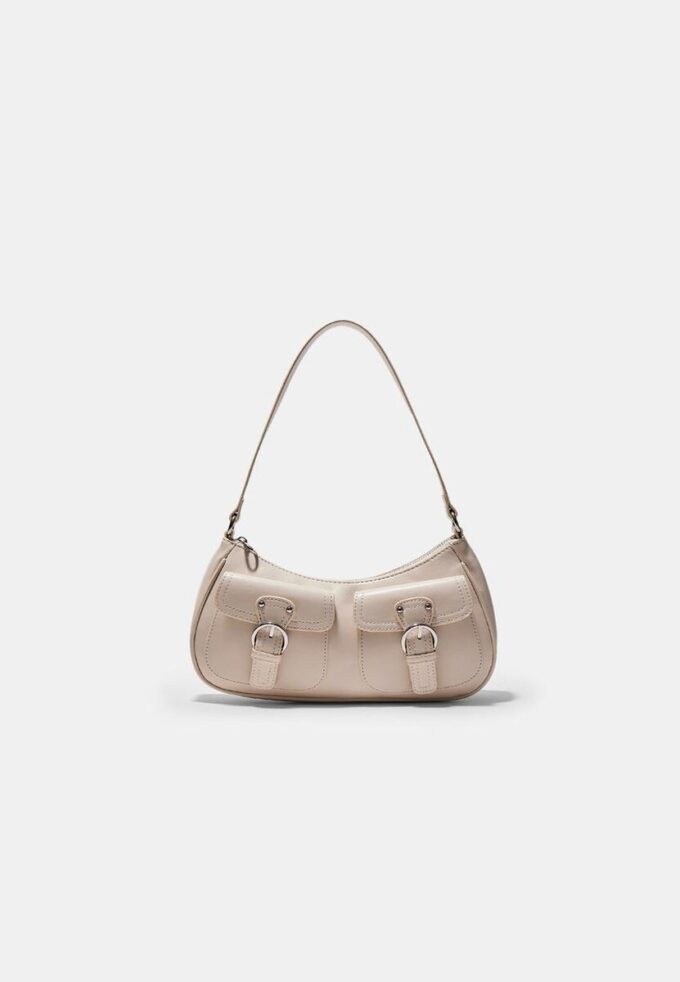 Halbmond-Umhängetasche mit Taschen